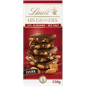 Bild på Lindt LES GRANDES Mörk Choklad Mandel & Havssalt 150g