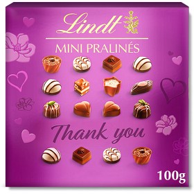 Bild på Lindt MINI-PRALINES Tackgåva Chokladask 100g