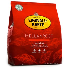 Bild på Lindvalls Kaffe Mellanrost Hela Bönor 450g