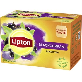 Bild på Lipton Black Tea Blackcurrant 20 tepåsar