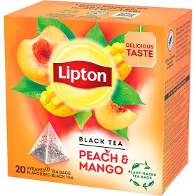 Bild på Lipton Black Tea Peach Mango 20 tepåsar