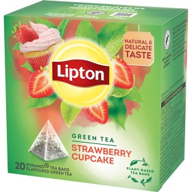Bild på Lipton Green Tea Strawberry Cupcake 20 tepåsar