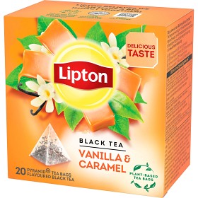 Bild på Lipton Black Tea Vanilla Caramel 20 tepåsar
