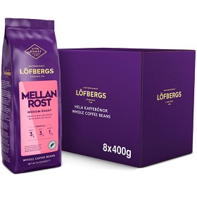 Bild på Löfbergs Kaffe Mellanrost Hela Bönor 8x400g