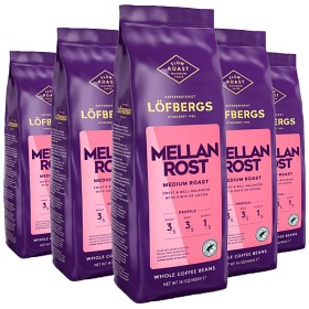 Bild på Löfbergs Kaffe Mellanrost Hela Bönor 8x400g