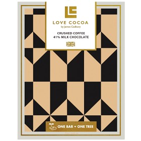 Bild på Love Cocoa Mjölkchoklad 41% Krossade Kaffebönor 75g
