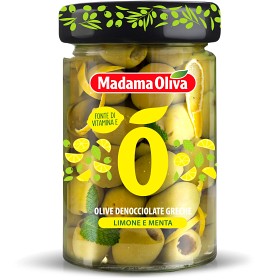 Bild på Madama Oliva Gröna Oliver Urkärnade Citron & Mynta 300g