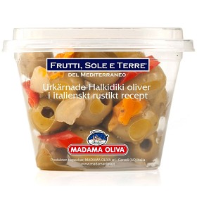 Bild på Madama Oliva Urkärnade Halkidiki Oliver i Italiensk Lantligt Recept 200g