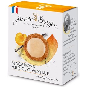 Bild på Maison Bruyére Macarons Aprikos- & Vaniljsmak 50g