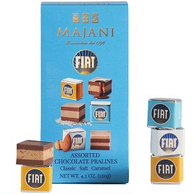 Bild på Majani Fiat Cremino Nougat Seasalt, Caramel & Classico Presentask 120g