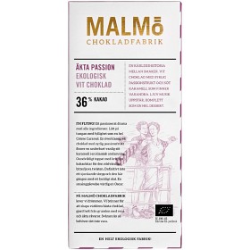 Bild på Malmö Chokladfabrik Äkta Passion Vit choklad 36% 80 g