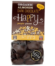 Bild på Happy People Planet Mandlar Mörk choklad 120 g