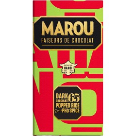 Bild på Marou Mörk choklad 65% med Poppat Ris & Phó Spice 80g