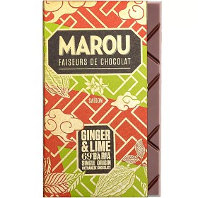Bild på Marou Mörk Choklad Ginger & Lime 69% 80g