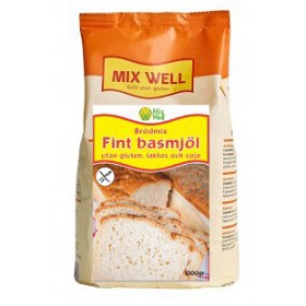 Bild på MixWell Brödmix Fint basmjöl utan gluten, laktos och soja 1000 g