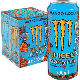 Bild på Monster Energy Mango Loco Juiced Energidryck Burk 4x50cl