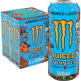 Bild på Monster Energy Mango Loco Juiced Energidryck Burk 4x50cl