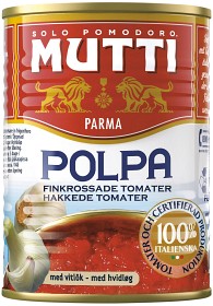 Mutti томаты рез.куб.в т/с с чеснок.400г (8005110170461)
