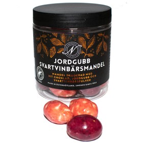 Bild på Narr Chocolate Jordgubb & Svartvinbärsmandel 150g