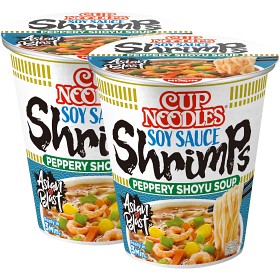 Bild på Nissin Cup Noodles SoySauce Shrimp 2x63g