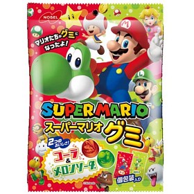 Bild på Nobel Super Mario Ramune Soda & Cola Flavor Gummy Candy 90g
