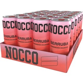 Bild på NOCCO Berruba Strawberry & Rhubarb Energidryck 24x33cl