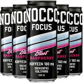 Bild på NOCCO Focus Raspberry Blast Energidryck 24x33cl