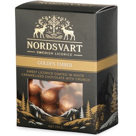 Bild på NORDSVART Golden Ember Chocolate Coated Sweet Licorice with Crunch 170g