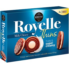 Bild på Nordthy Royelle Thins Chokladkakor med Mjölkkräm 190g