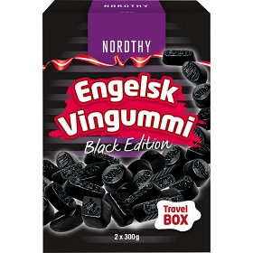 Bild på Nordthy Travelbox Engelsk Vingummi Black Edition 600g