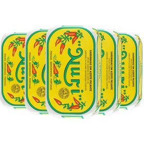 Bild på Nuri Kryddiga Sardiner Olivolja 5x125g