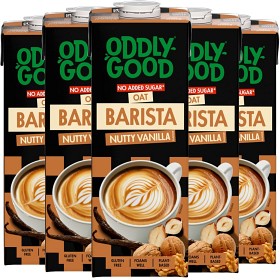 Bild på Oddlygood Barista Nutty Vanilla Havredryck 6x1L