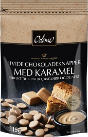 Bild på Odense Chokladknappar Vita med Karamell 115 g
