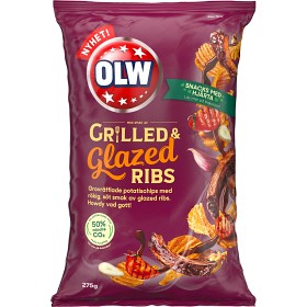 Bild på OLW Chips Glazed Ribs Räfflade 275g