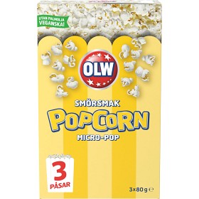 Bild på OLW Micropopcorn Smörsmak 3x80g