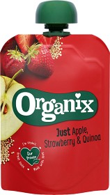 Bild på Organix Äpple, Jordgubb, Quinoa Klämpåse 100 g