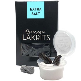Bild på Oscarsson Lakrits Extra Salt med Salmiakdipp 170g