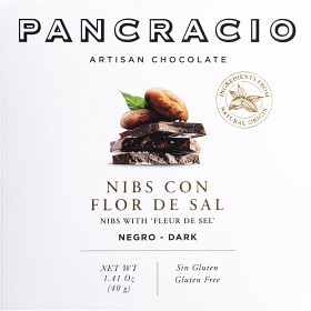 Bild på Pancracio Mörk Choklad Kakaonibs Flingsalt 64% 40g