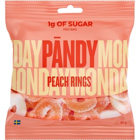 Bild på Pändy Candy Peach Rings Gelé- & Skumgodis 50g 
