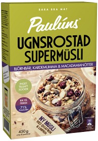 Bild på Paulúns Ugnsrostad Supermüsli Björnbär, Kardemumma & Macadamianötter 450 g