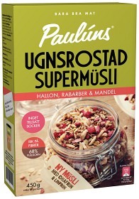 Bild på Paulúns Ugnsrostad Supermüsli Hallon, Rabarber & Mandel 450 g