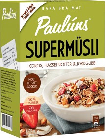 Bild på Pauluns Supermüsli Kokos, Hasselnöt & Jordgubb 420 g