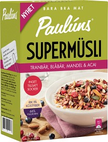 Bild på Pauluns Supermüsli Tranbär, Blåbär & Mandel 420 g