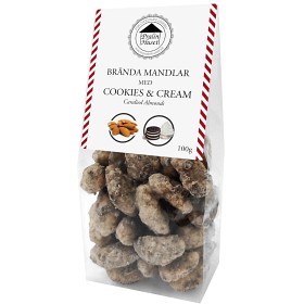 Bild på Pralinhuset Brända Mandlar Cookies & Cream 100g