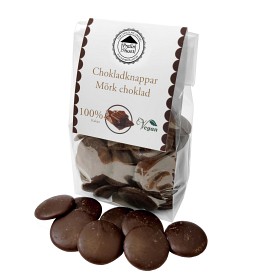 Bild på Pralinhuset Chokladknappar 100% Mörkchoklad 150g