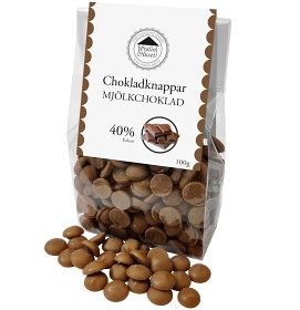 Bild på Pralinhuset Chokladknappar 40% Mjölkchoklad 100g