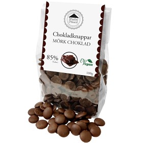 Bild på Pralinhuset Chokladknappar 85% Mörkchoklad 100g