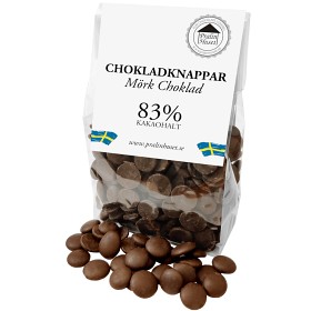 Bild på Pralinhuset Chokladknappar 83% Mörkchoklad 100g