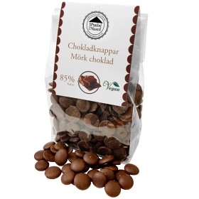 Bild på Pralinhuset Chokladknappar 85% Mörkchoklad 150g