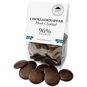 Bild på Pralinhuset Chokladknappar Extra Mörk Choklad 96% 100g